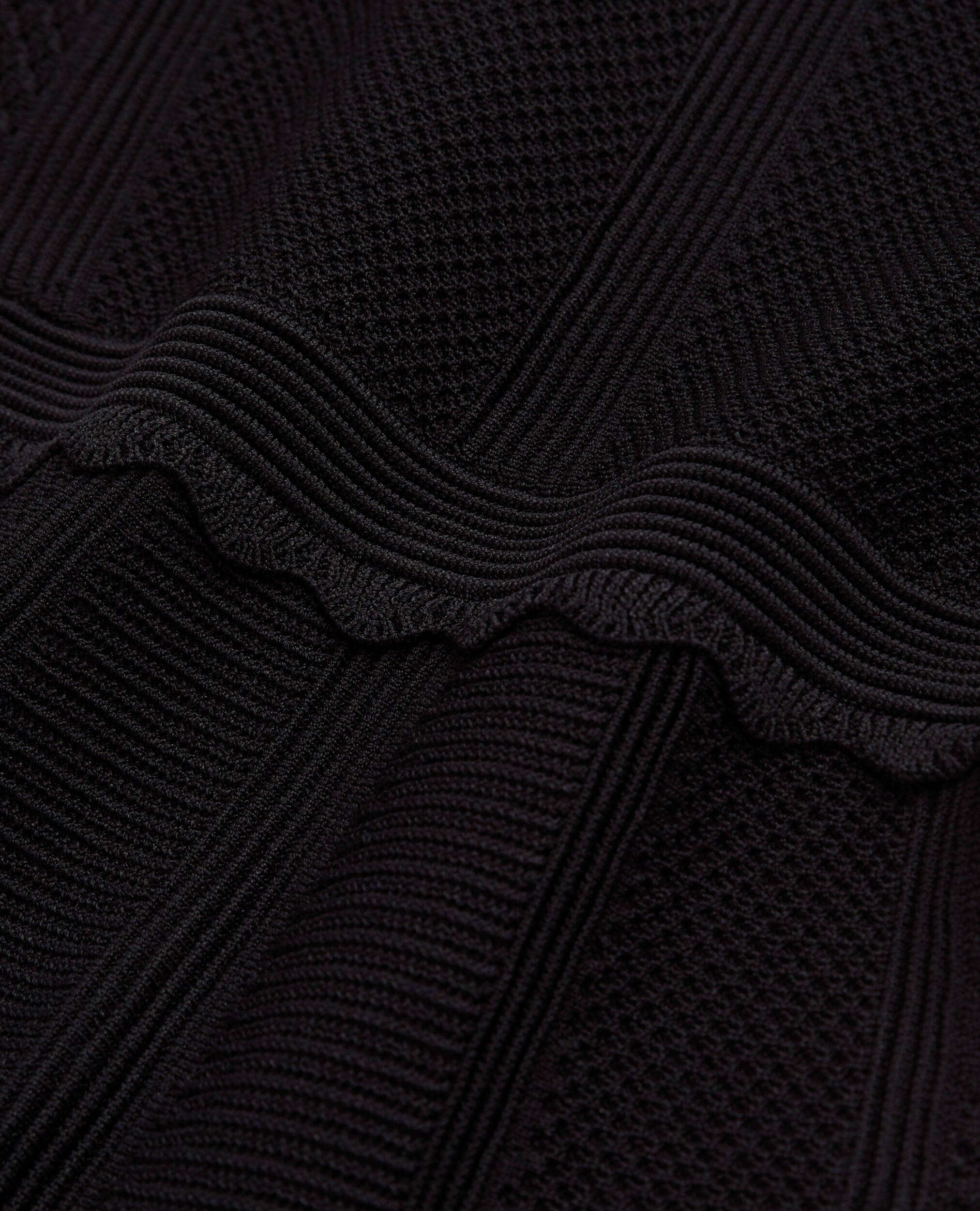 Robe courte noire en maille, BLACK, hi-res image number null