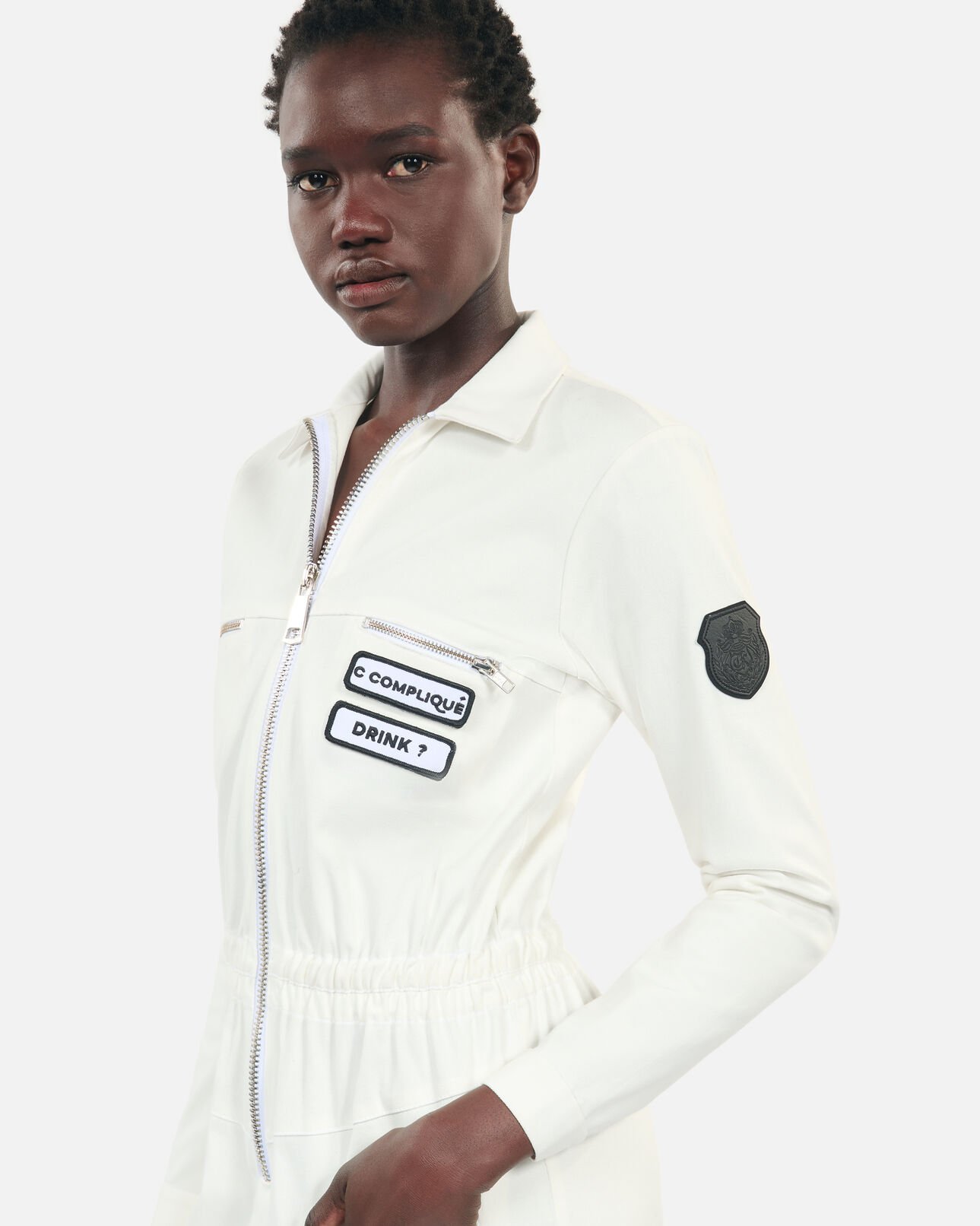 The Kooples FEMME ECRU combinaison the kooples x carolina ritzler écrue en coton