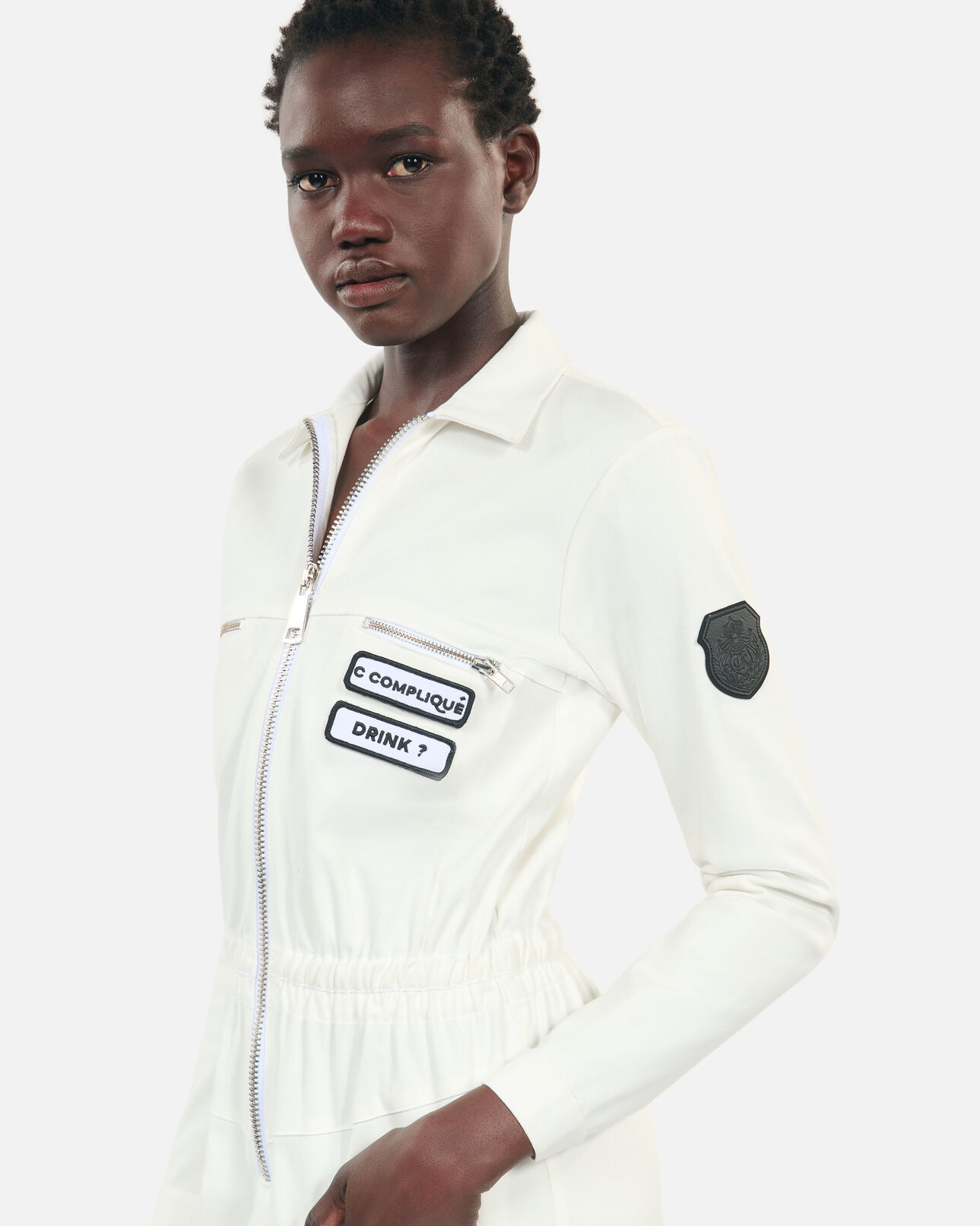 The Kooples FEMME ECRU combinaison the kooples x carolina ritzler écrue en coton