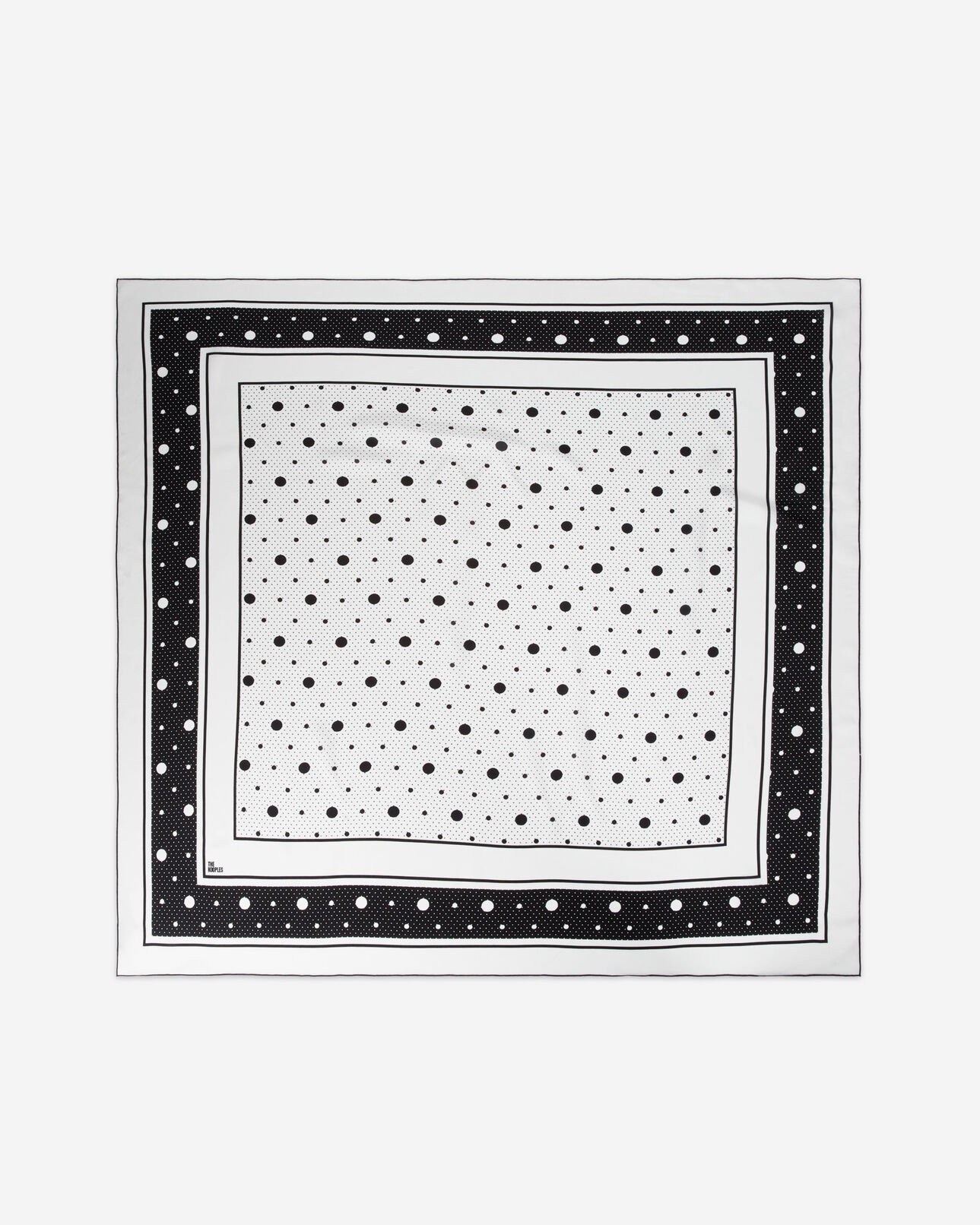 The Kooples MIXED ECRU BLACK printed satin silk scarf