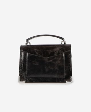 The Kooples F BROWN emily bag in brown cracked leather