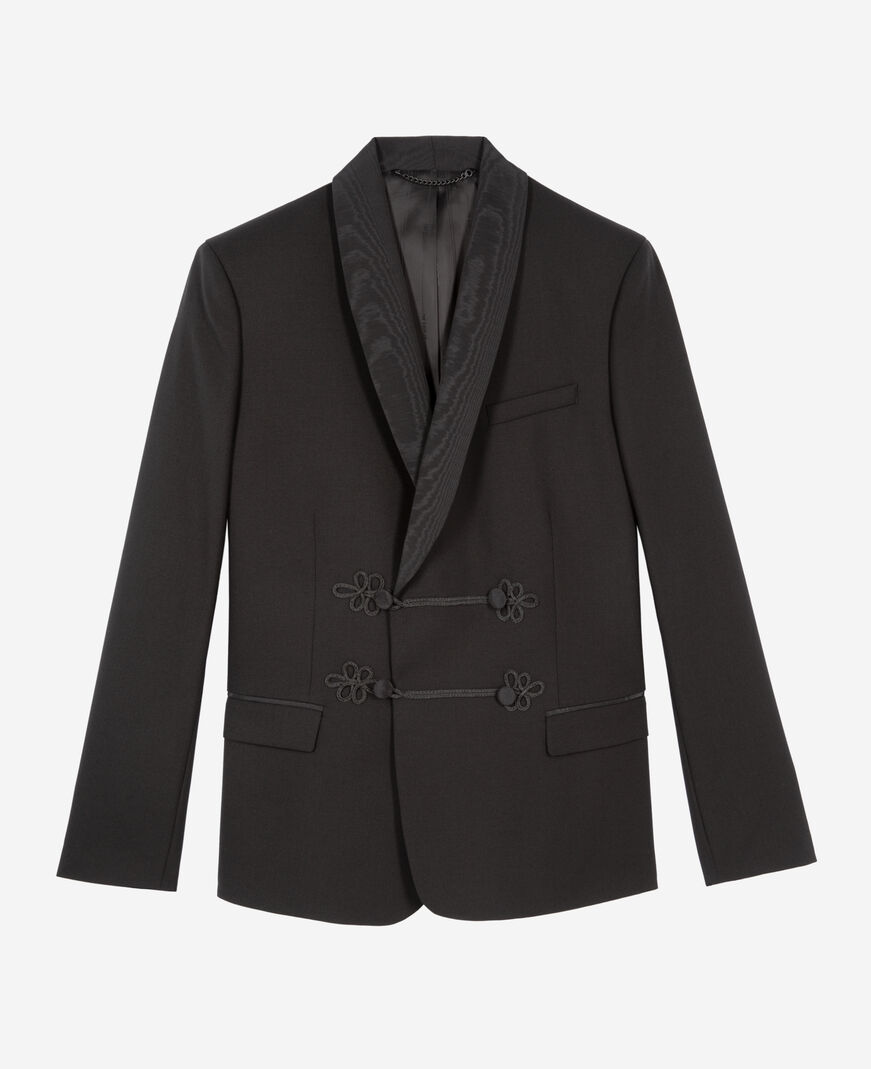 The Kooples MEN BLACK black wool tuxedo jacket