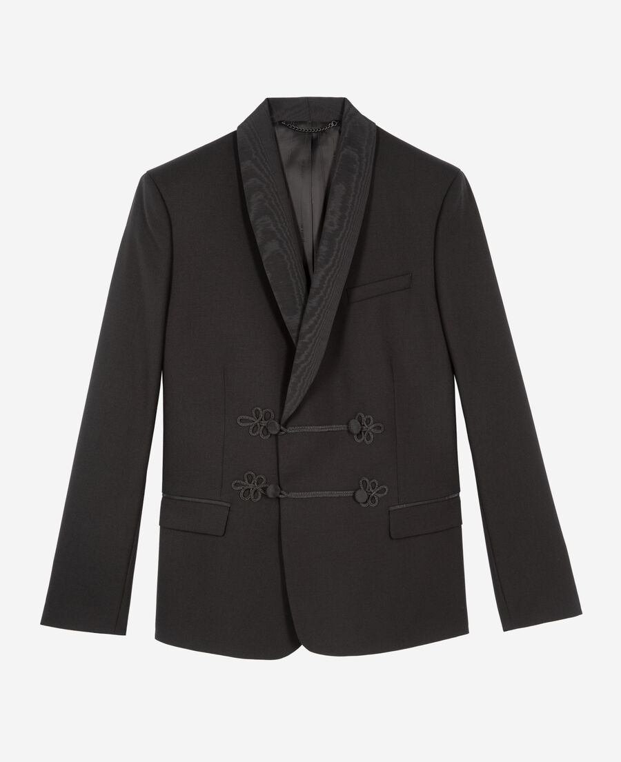The Kooples MEN BLACK black wool tuxedo jacket