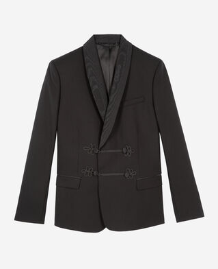 The Kooples MEN BLACK black wool tuxedo jacket