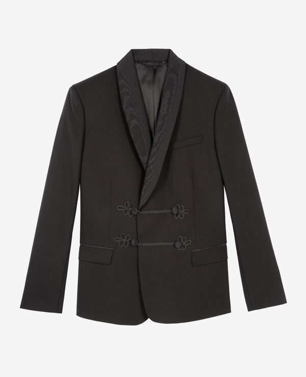 The Kooples HOMME BLACK veste de smoking en laine noire