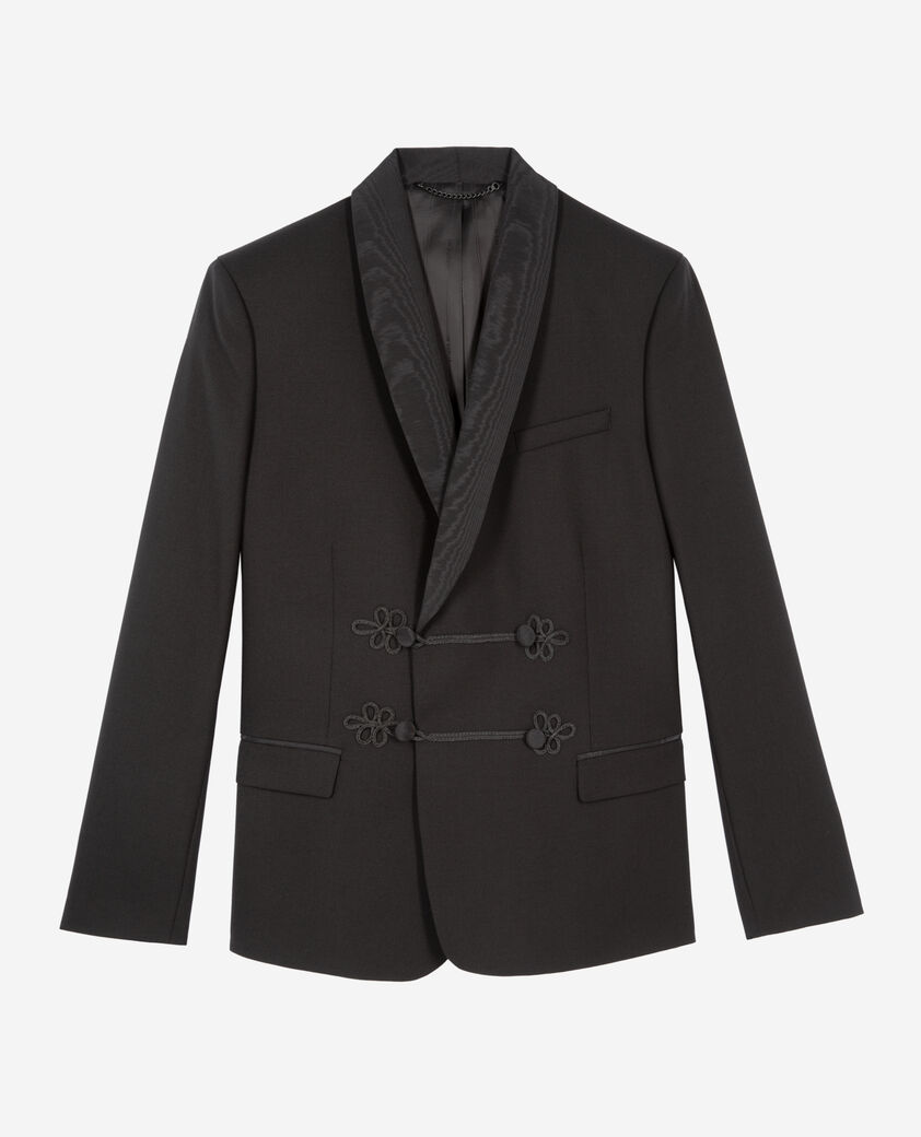 The Kooples HOMME BLACK veste de smoking en laine noire