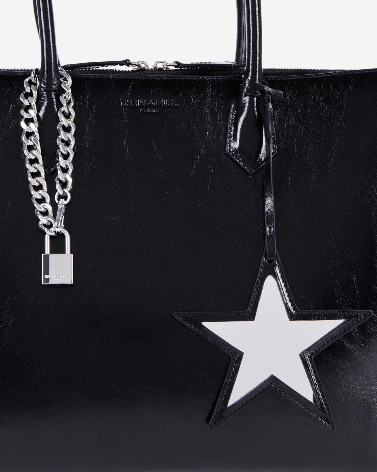 The Kooples DAMEN BLACK ming xl-tasche aus schwarzem leder