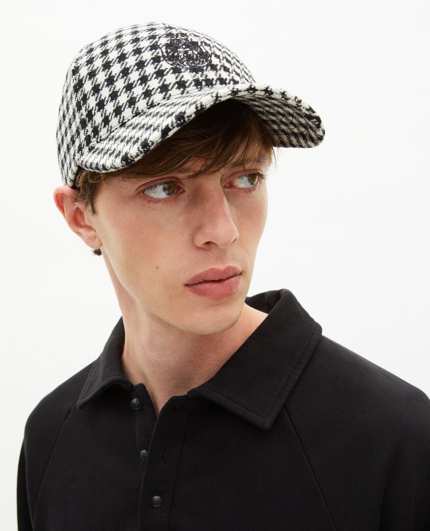 The Kooples MIXTE PIED DE POULE casquette en laine en pied de poule noire