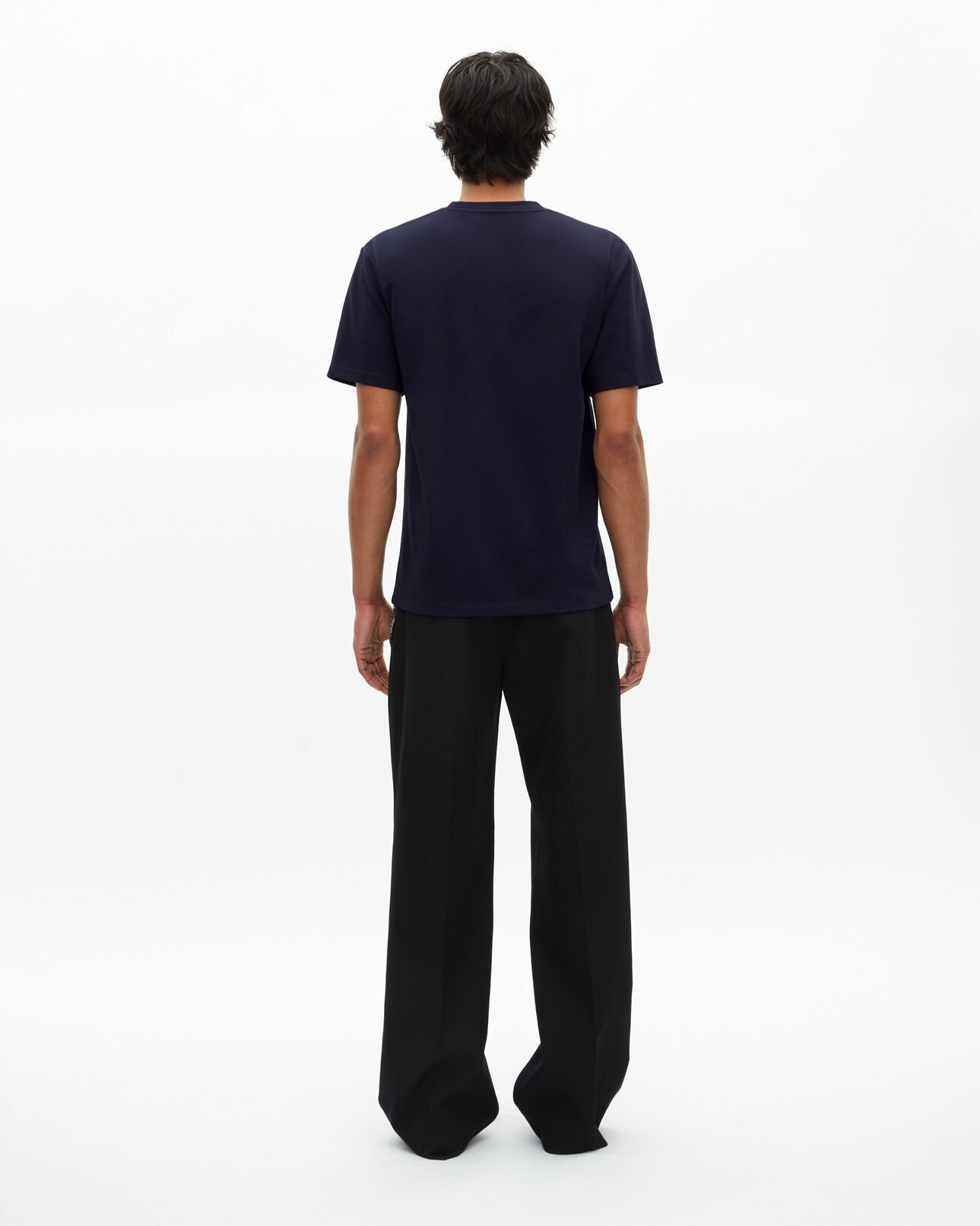The Kooples HERREN NAVY gerades t-shirt uni marineblau