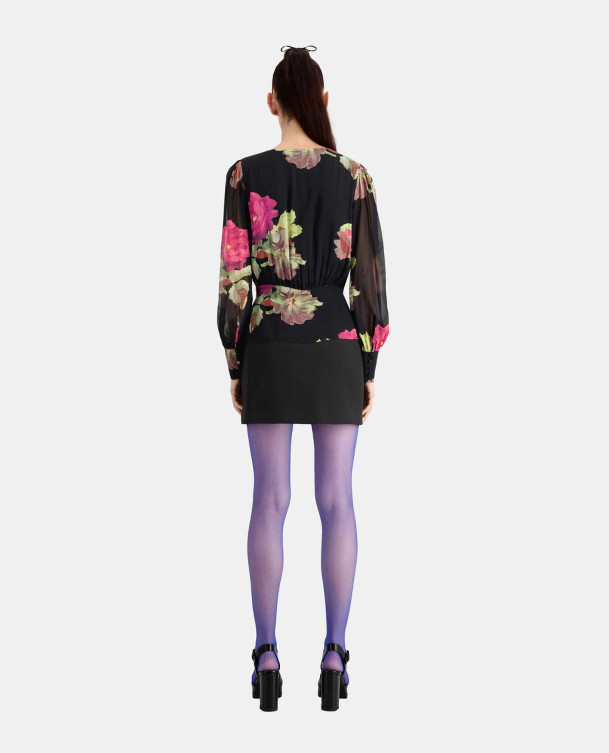 Printed crossover top, PINK BLACK, hi-res image number null