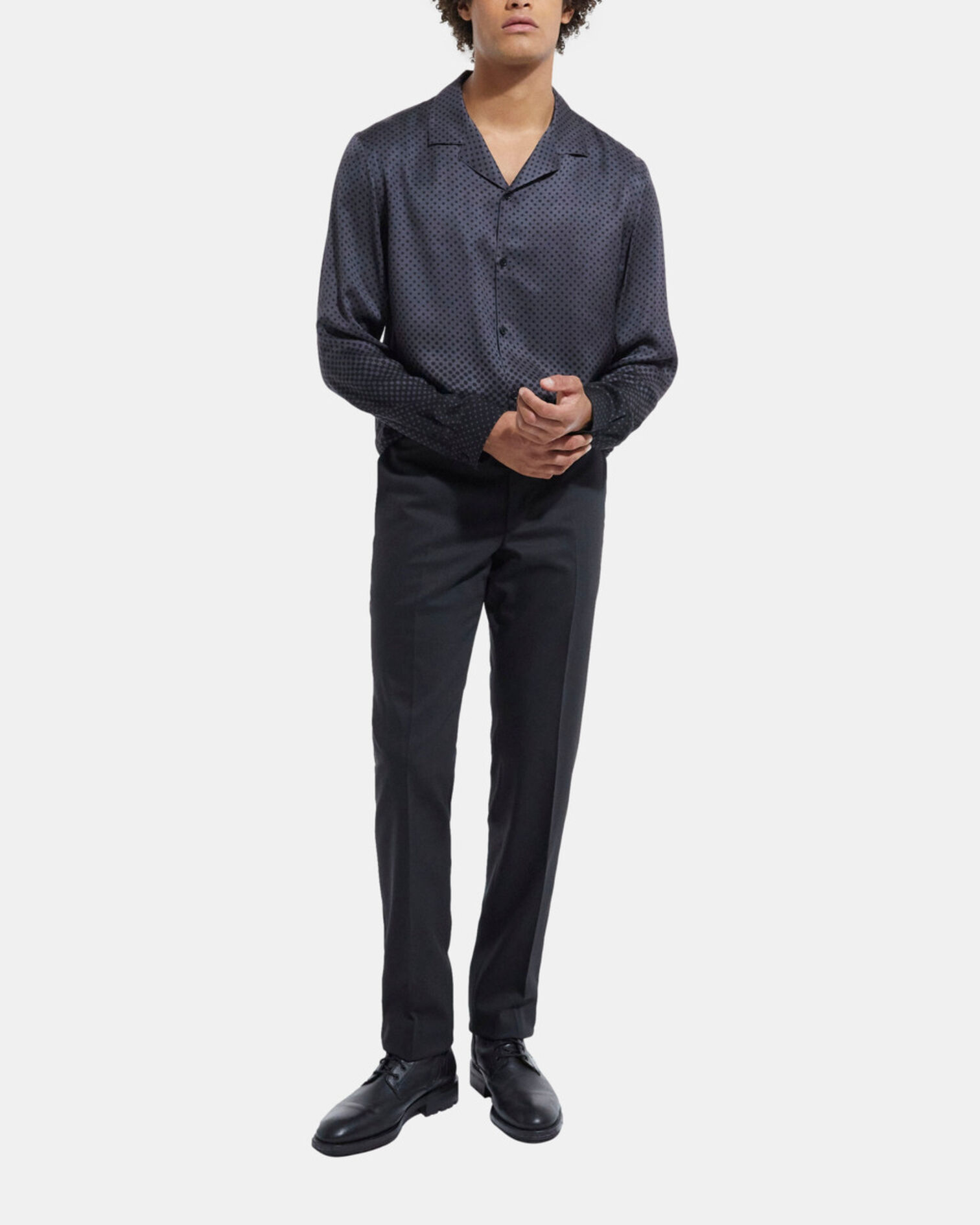 Chemise col hawaïen imprimée, GREY, hi-res image number null