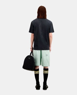 The Kooples HERREN BLACK WASHED schwarzes t-shirt mit „what is“-schriftzug