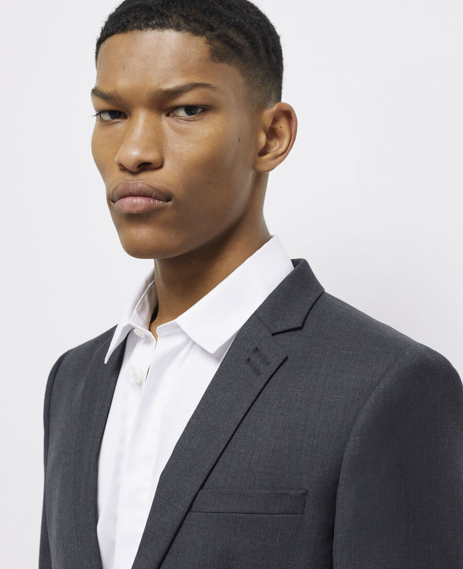 gray wool suit jacket