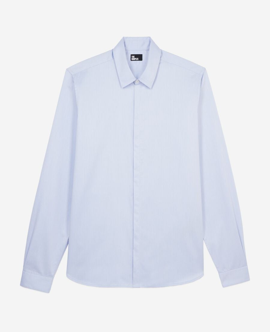 The Kooples MEN LIGHT BLUE sky blue classic collar shirt