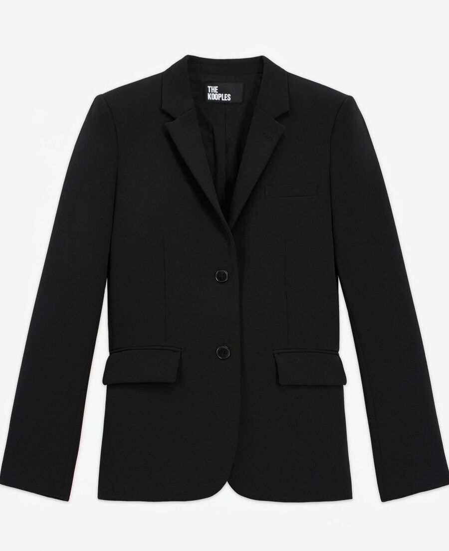 veste de costume en crêpe noire