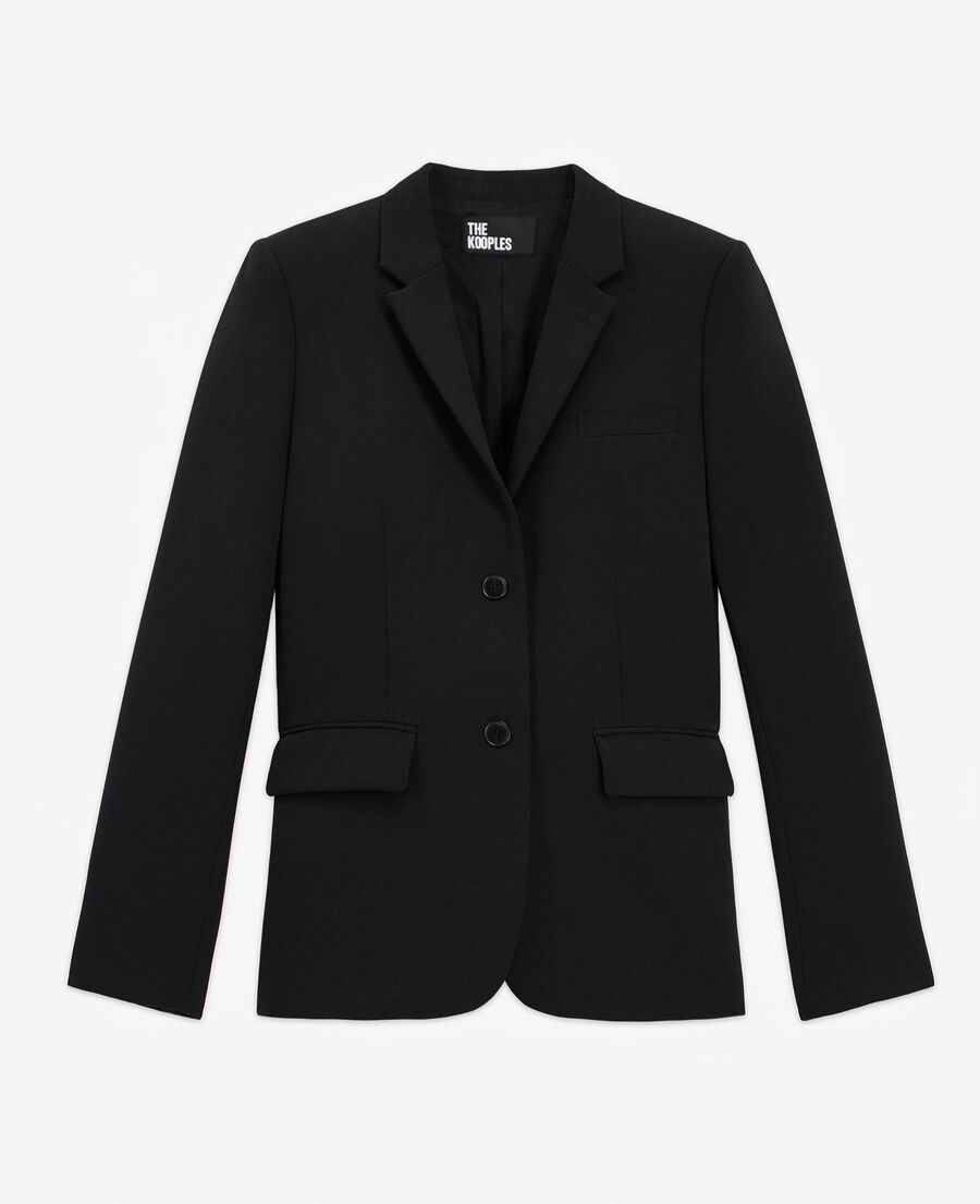 chaqueta de traje de crepé negra