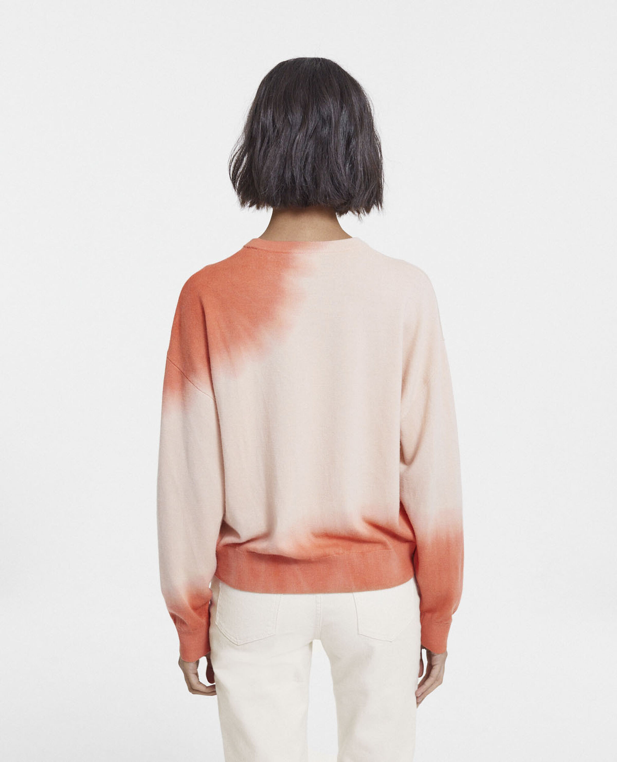 Loose-fit tie-dye peach wool sweater, PEACH, hi-res image number null