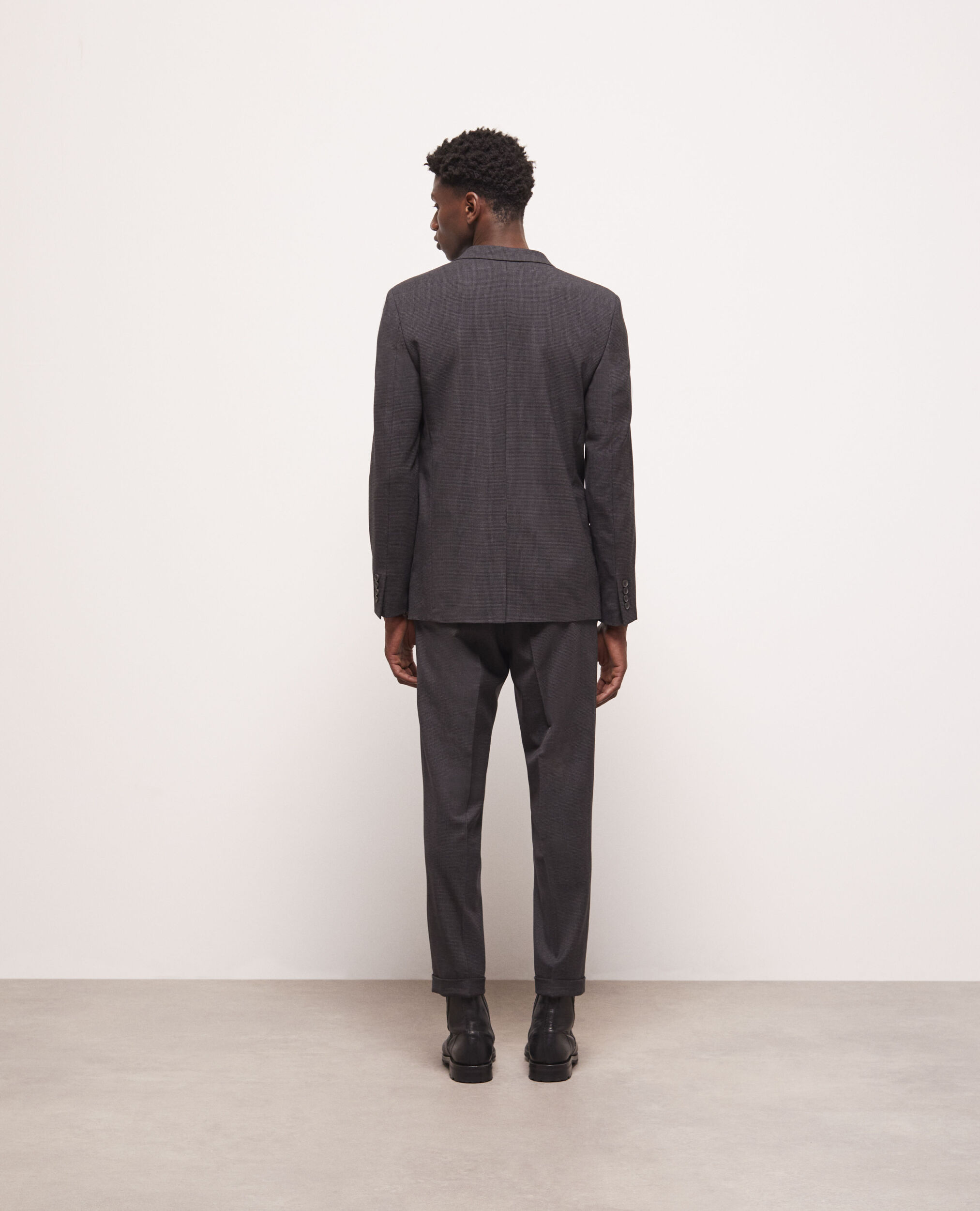 Wool suit jacket, BLACK GREY, hi-res image number null