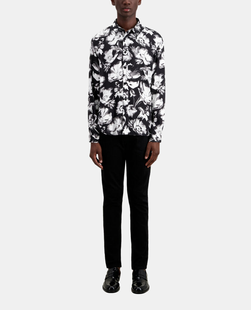 The Kooples HERREN BLACK WHITE bedrucktes hemd