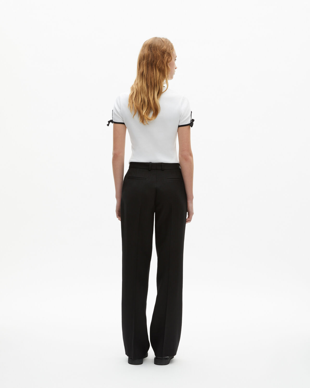 The Kooples WOMEN BLACK black wide-leg pants