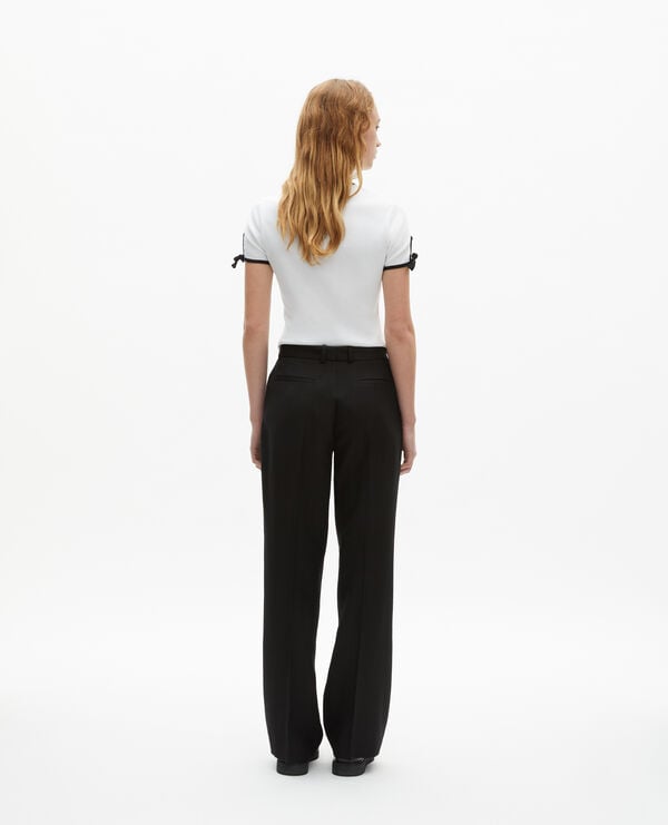 Pantalon tailleur large noir| The Kooples