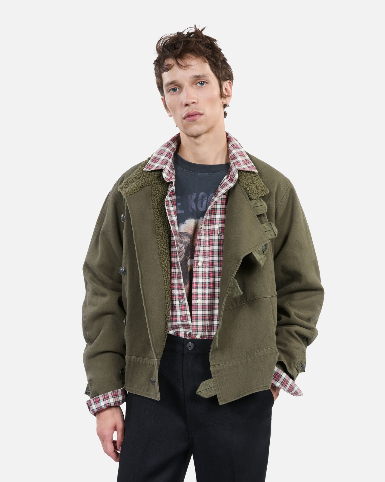 The Kooples HOMME OLIVE NIGHT blouson style officier kaki