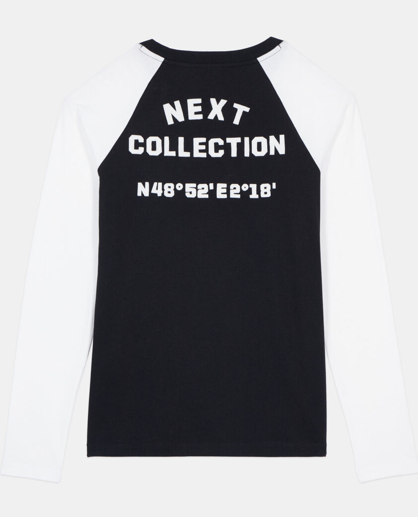 The Kooples WOMEN BLACK black and white long-sleeved t-shirt