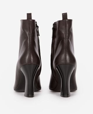 The Kooples WOMEN BROWN brown lizard-effect leather ankle boots