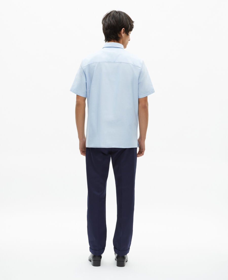 The Kooples MEN SKY short-sleeved shirt with blue crest
