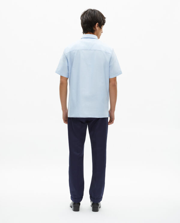 The Kooples MEN SKY short-sleeved shirt with blue crest