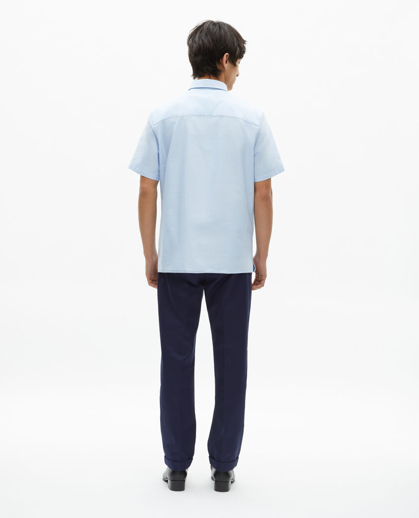 The Kooples MEN SKY short-sleeved shirt with blue crest