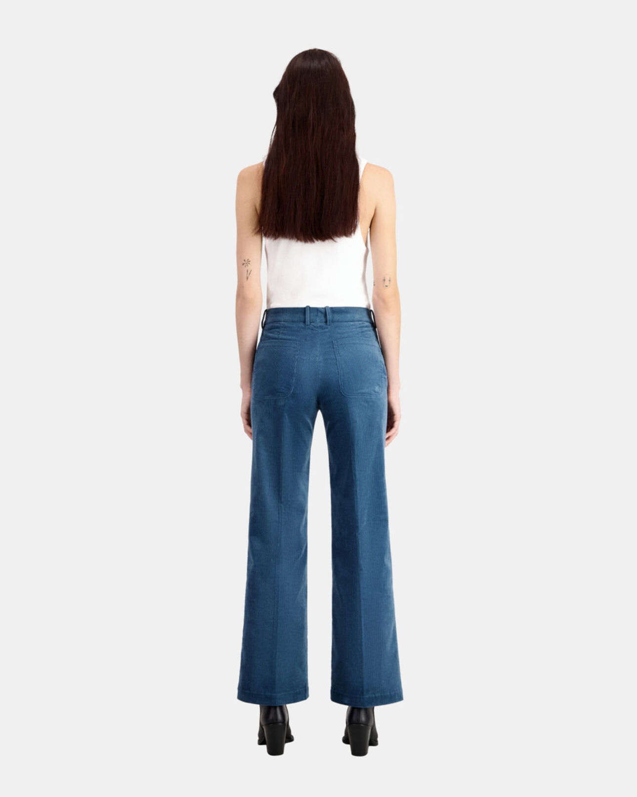 The Kooples F BLUE PETROL blue corduroy trousers