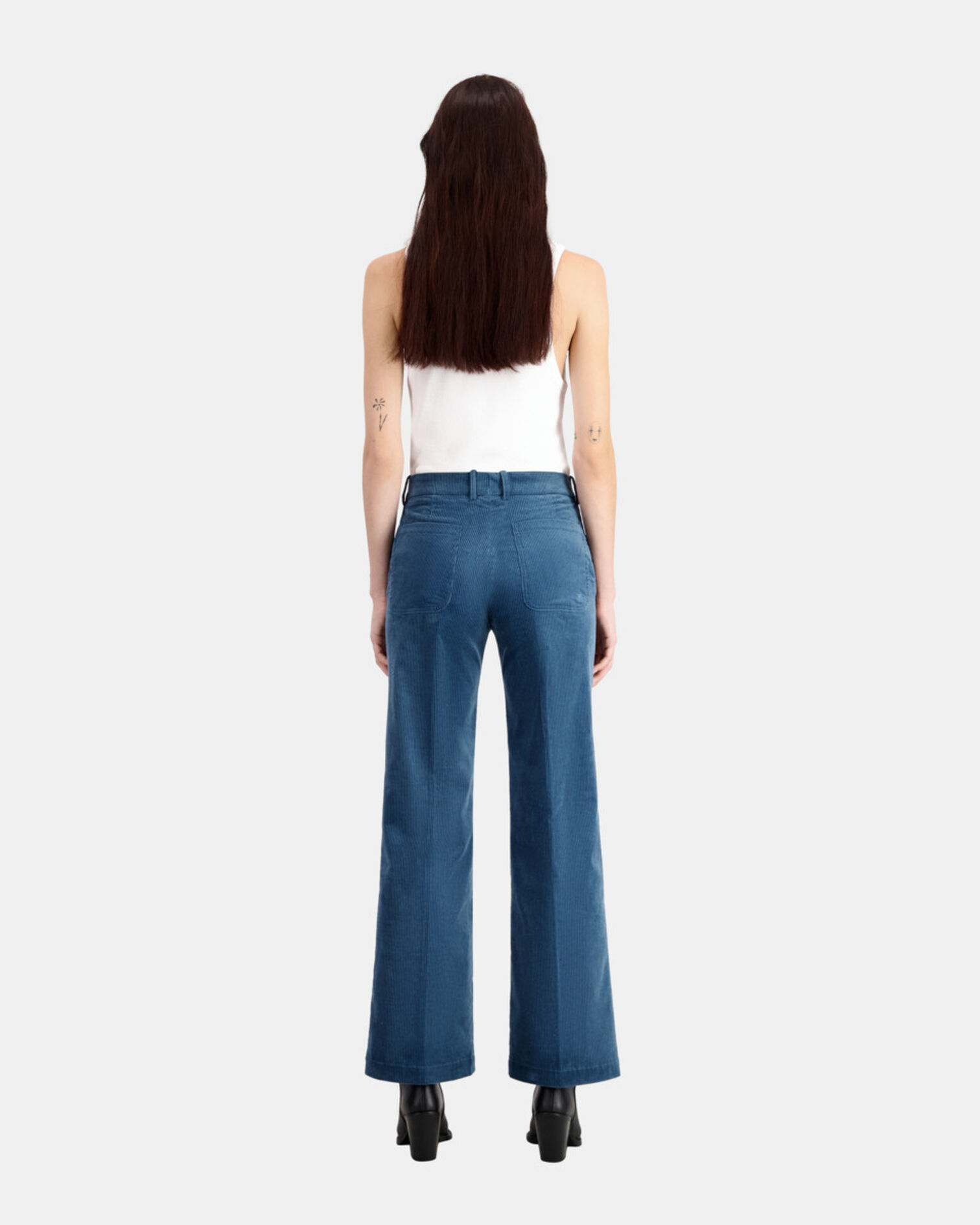 Blue corduroy trousers, BLUE PETROL, hi-res image number null