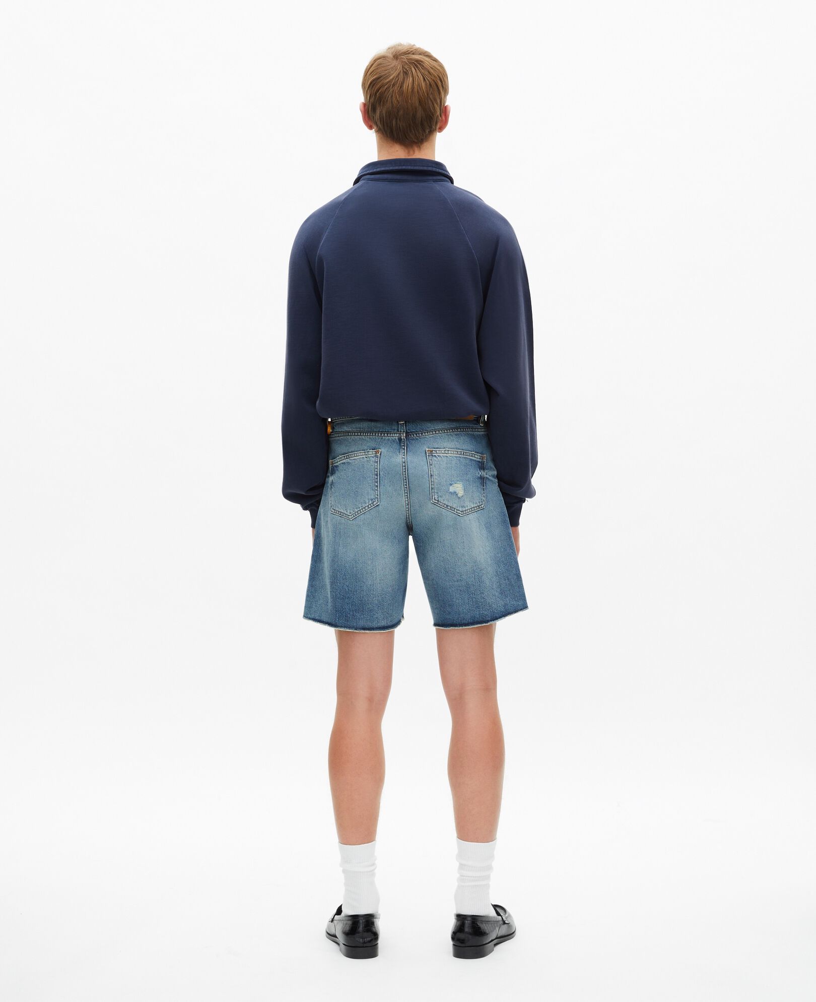 The Kooples MEN BABY BLUE blue denim bermuda shorts