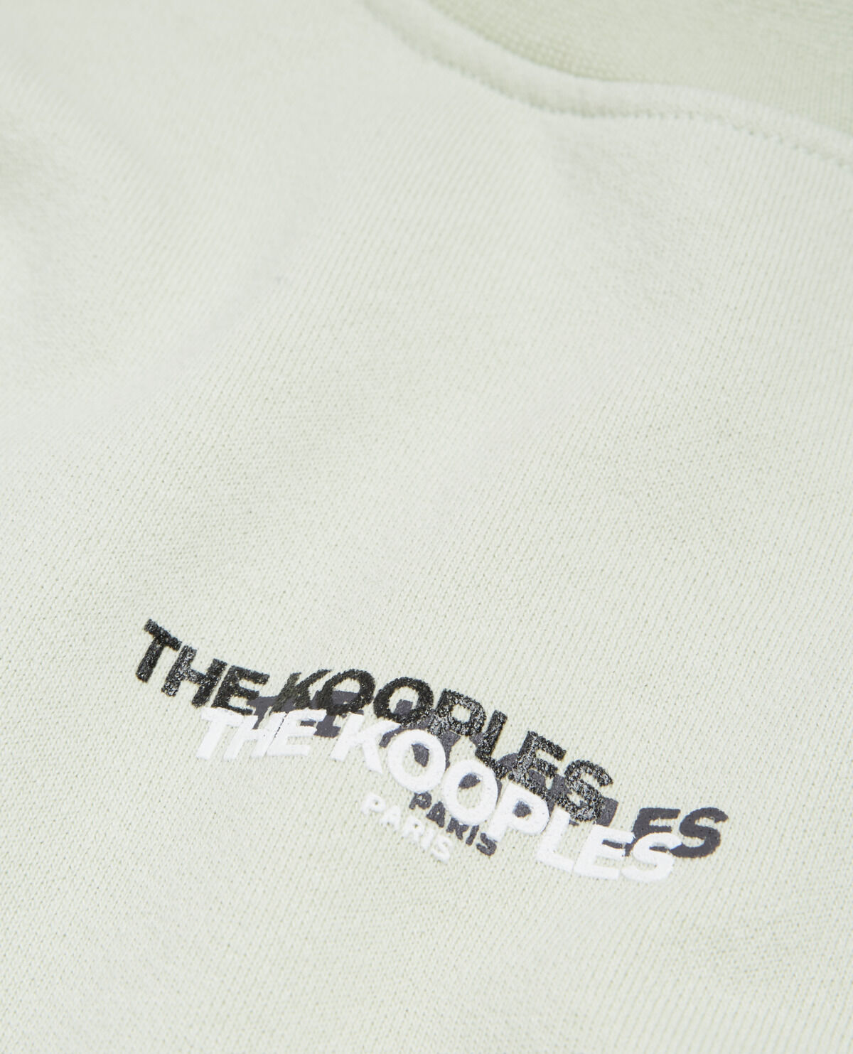 Mint green crew neck sweatshirt w triple logo The Kooples UK