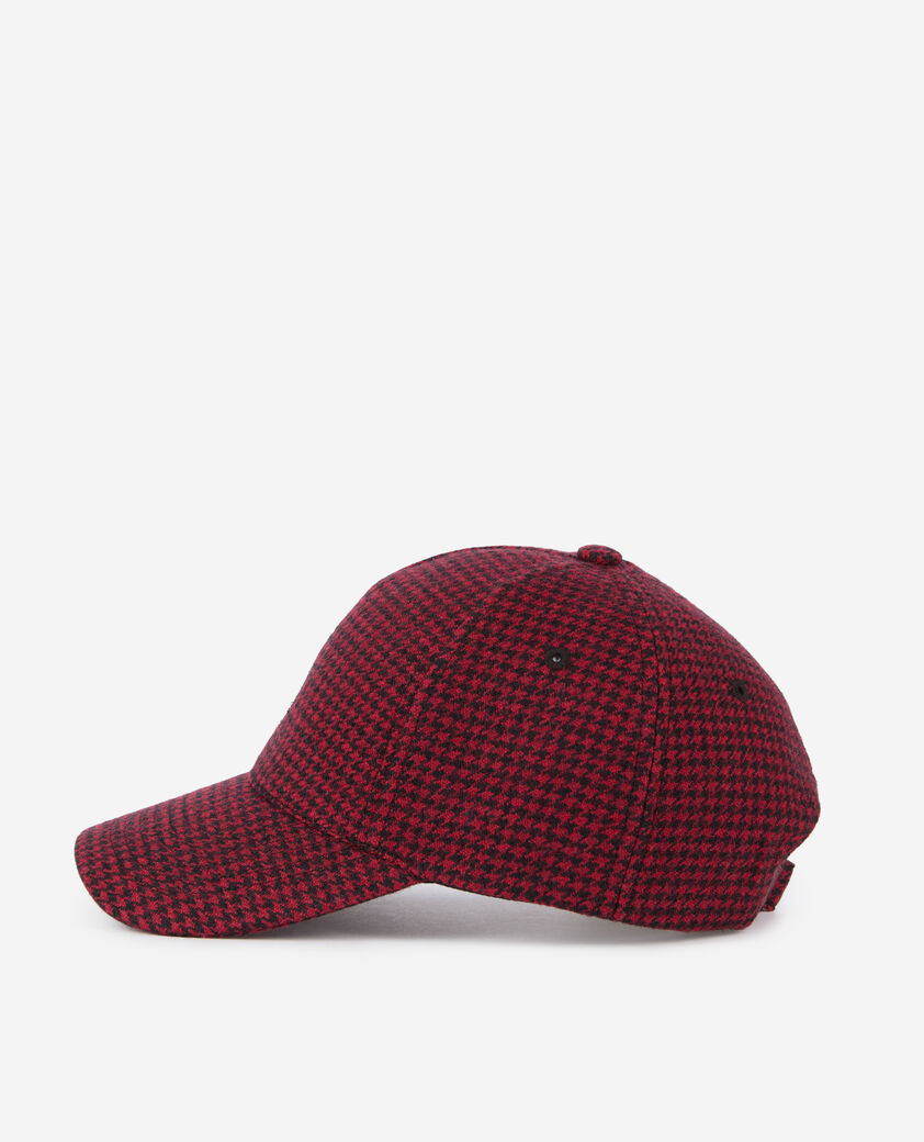 The Kooples WOMEN BLACK - RED wool houndstooth cap
