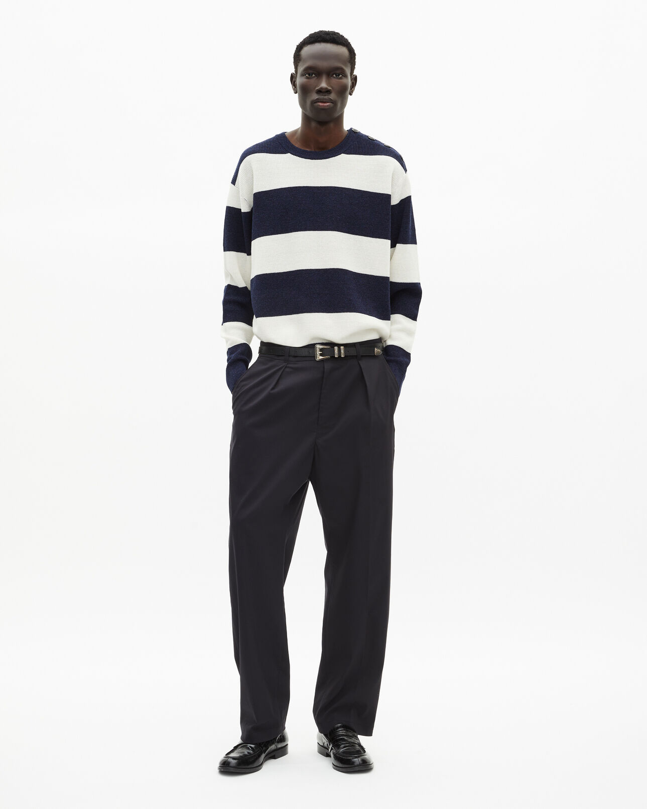 The Kooples MEN BLACK black pleated pants