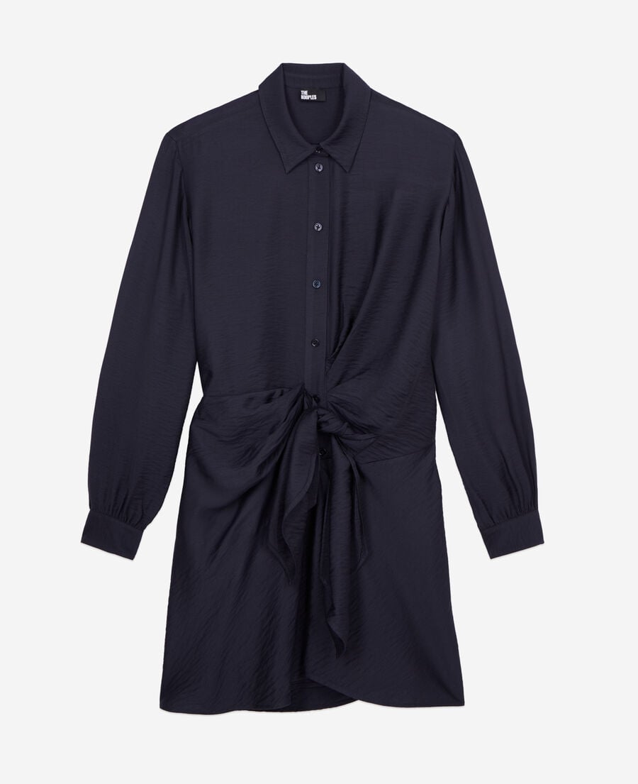 The Kooples FEMME NAVY robe courte bleu marine avec drapé