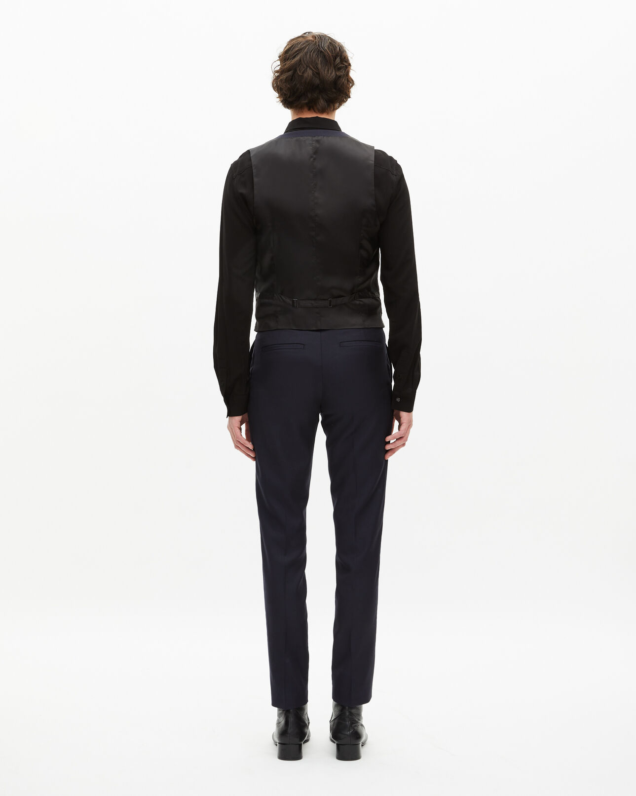 The Kooples HOMME DARK NAVY gilet de costume en laine bleu marine coupe tailleur