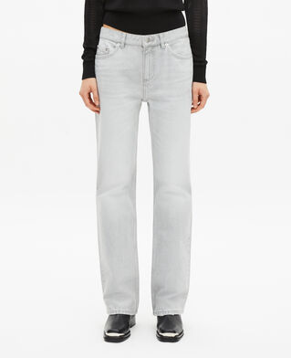 The Kooples WOMEN GREY light grey straight jeans