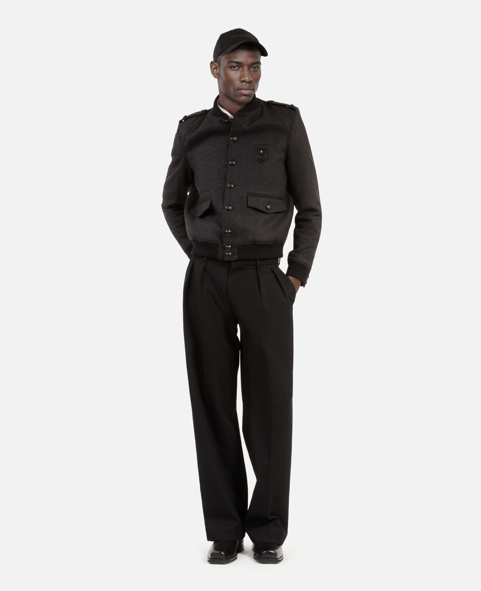 The Kooples MEN DARK GREY gray teddy jacket