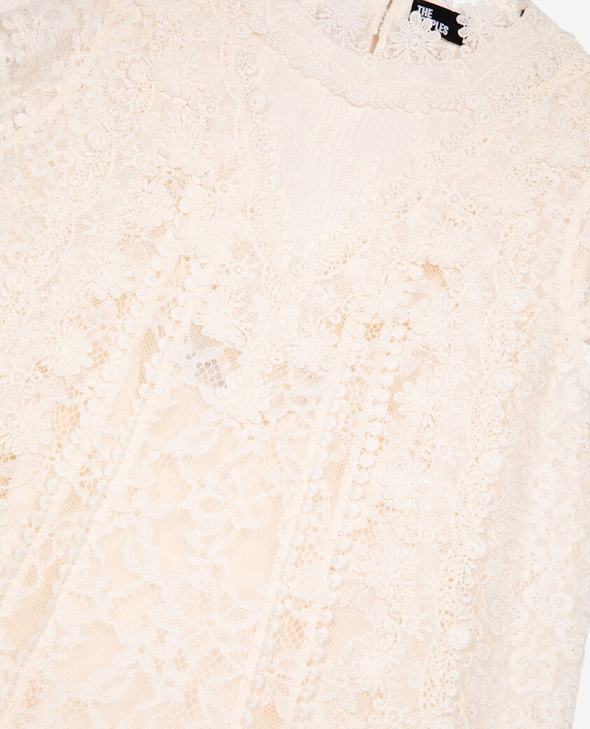 The Kooples FEMME ECRU robe courte en dentelle écrue
