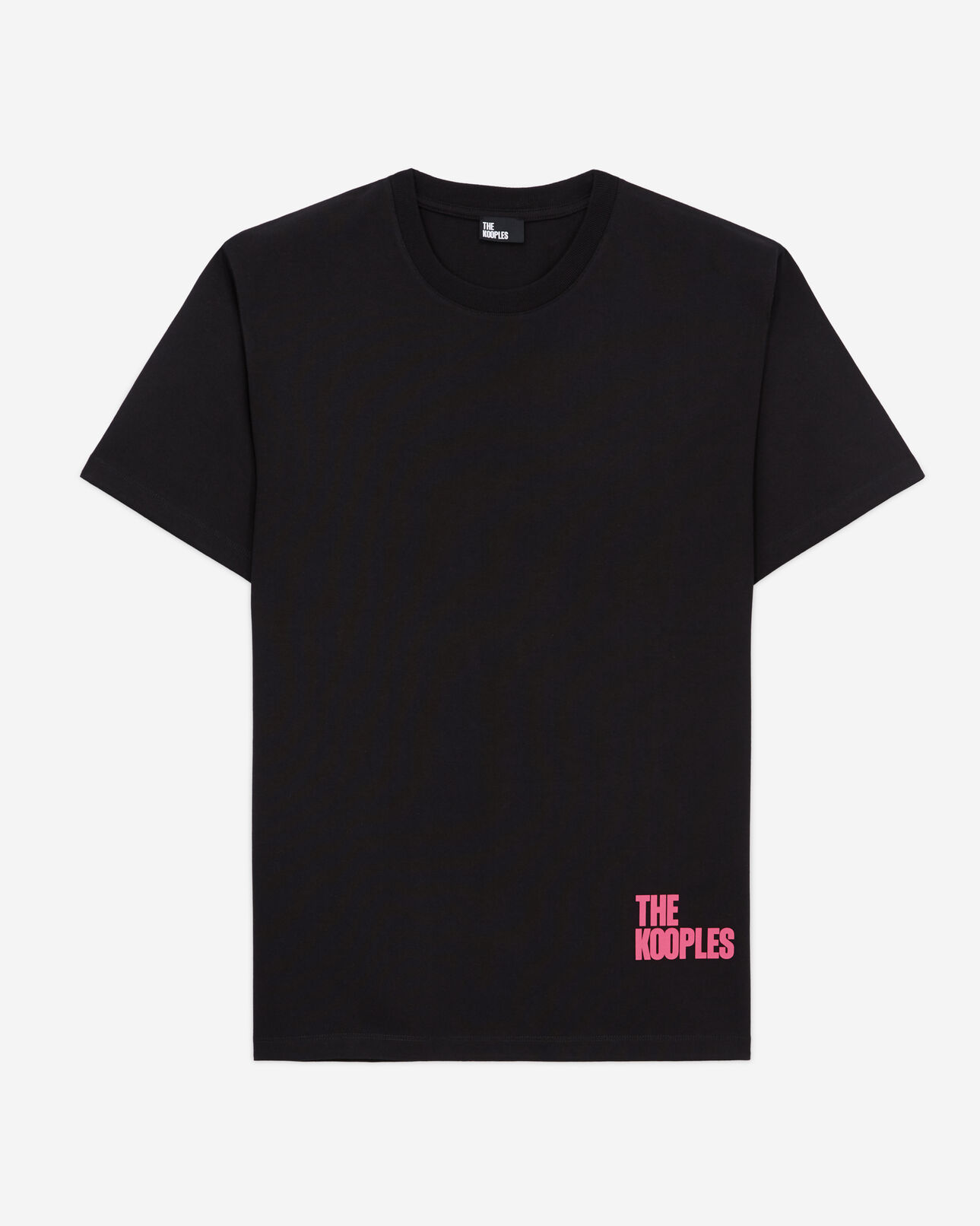 The Kooples MEN BLACK men's faded black t-shirt with screen print logo