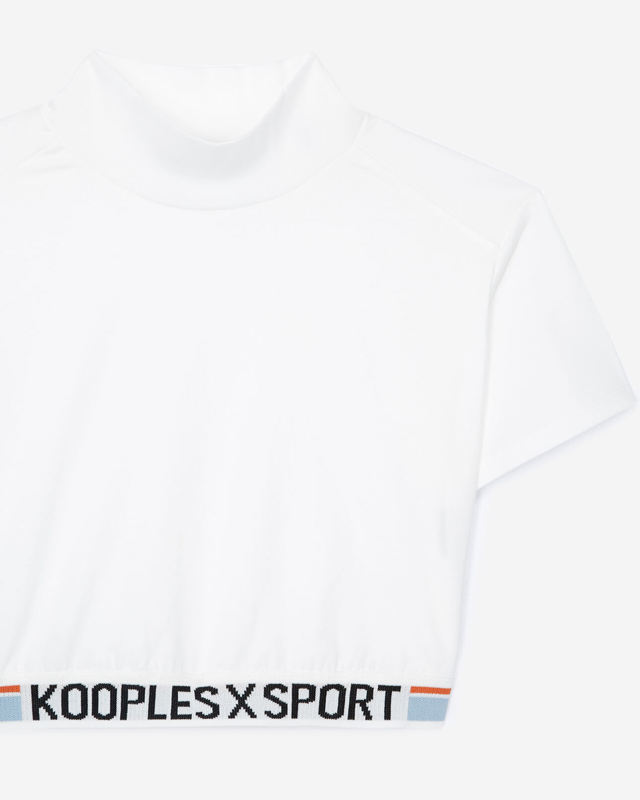 The Kooples WOMEN ECRU ecru cotton t-shirt with tricolour logo band
