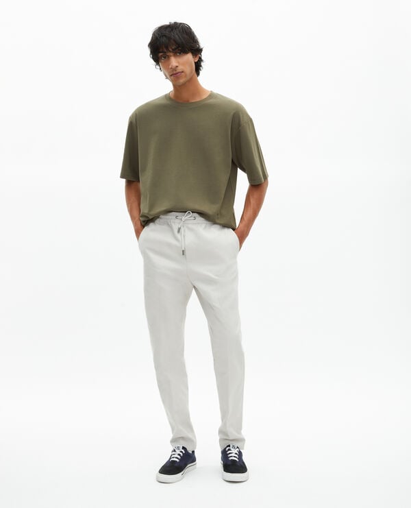 The Kooples MEN KAKI large plain khaki t-shirt