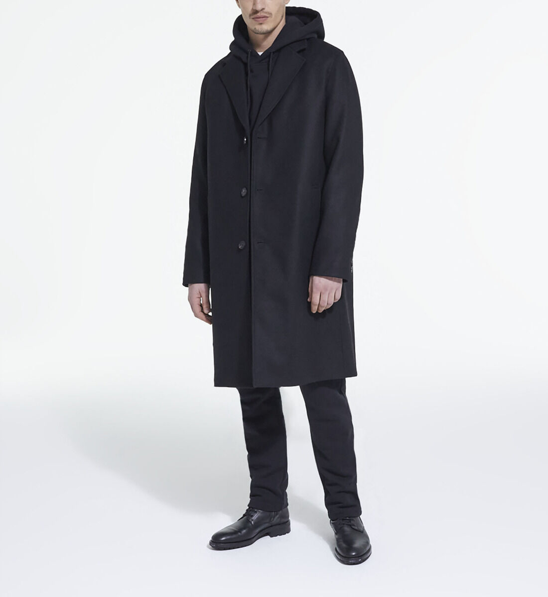 Thin black coat sale