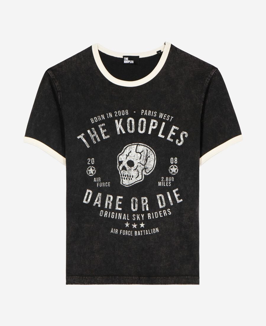 The Kooples F BLACK WASHED t-shirt with black screen print