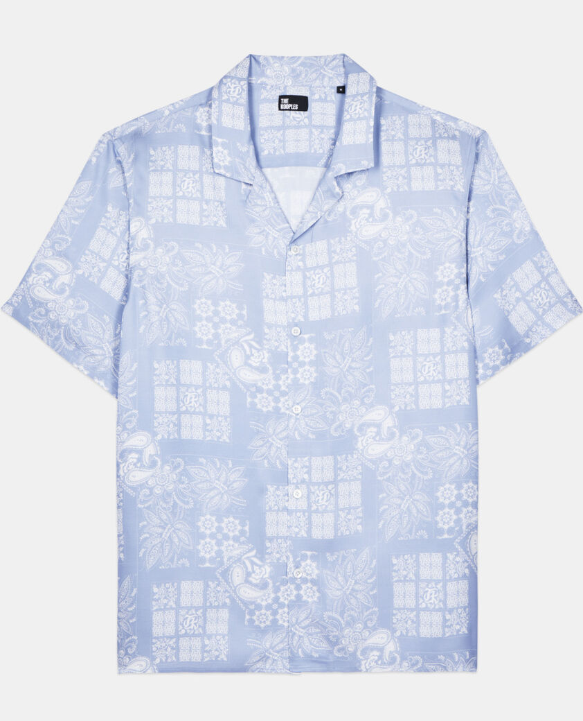 The Kooples HOMBRE WHITE / SKY BLUE camisa estampada manga corta