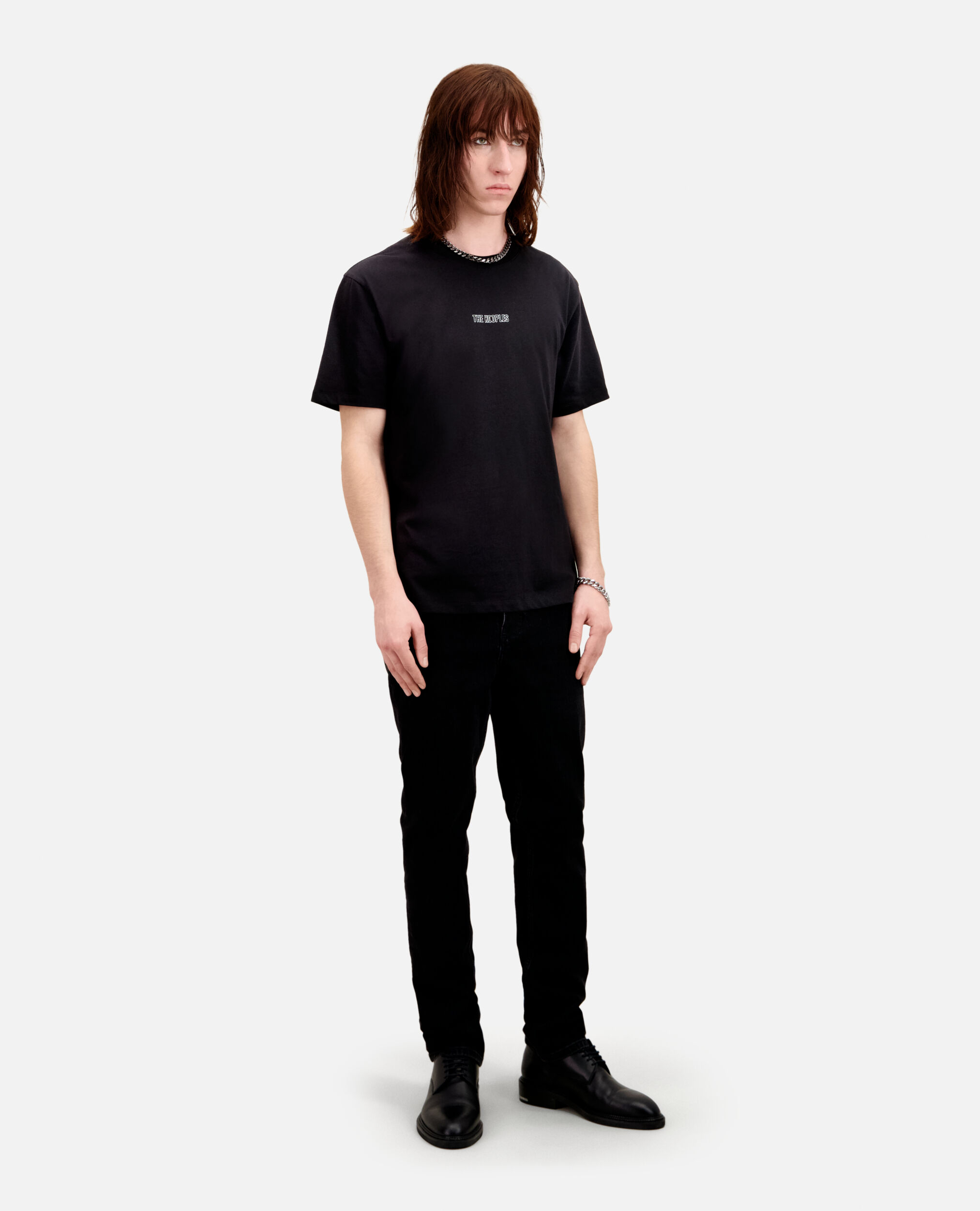 Camiseta negra logotipo para hombre, BLACK, hi-res image number null