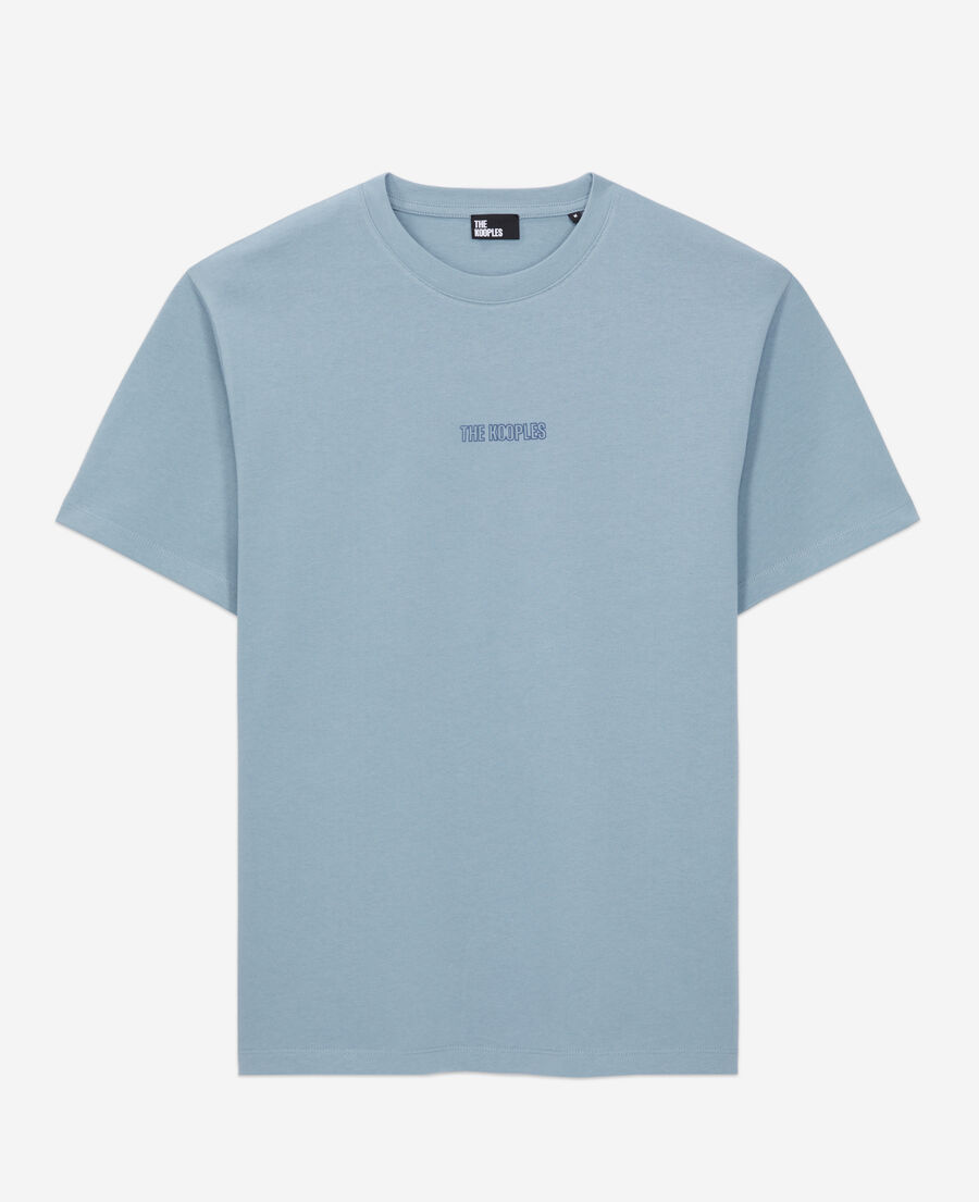 camiseta azul logotipo para hombre